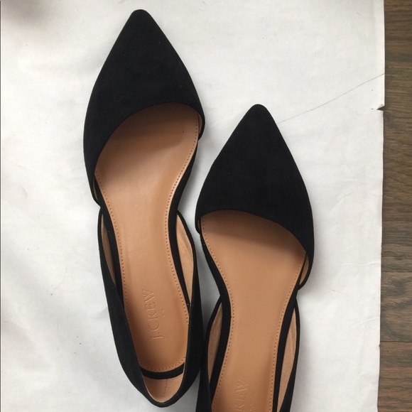 J Crew Zoe Suede D’Orsay flat BLACK 10M - Picture 2 of 6